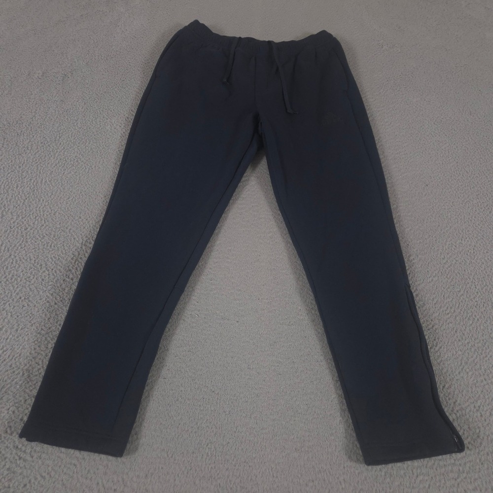 Adidas Sweatpants Mens Large Navy Essentials Fleece Tapered Leg Ankle Zip Pocket
